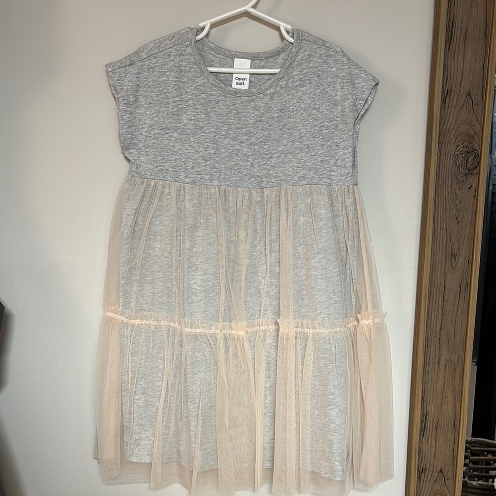 Gray and Cream Kids Dress